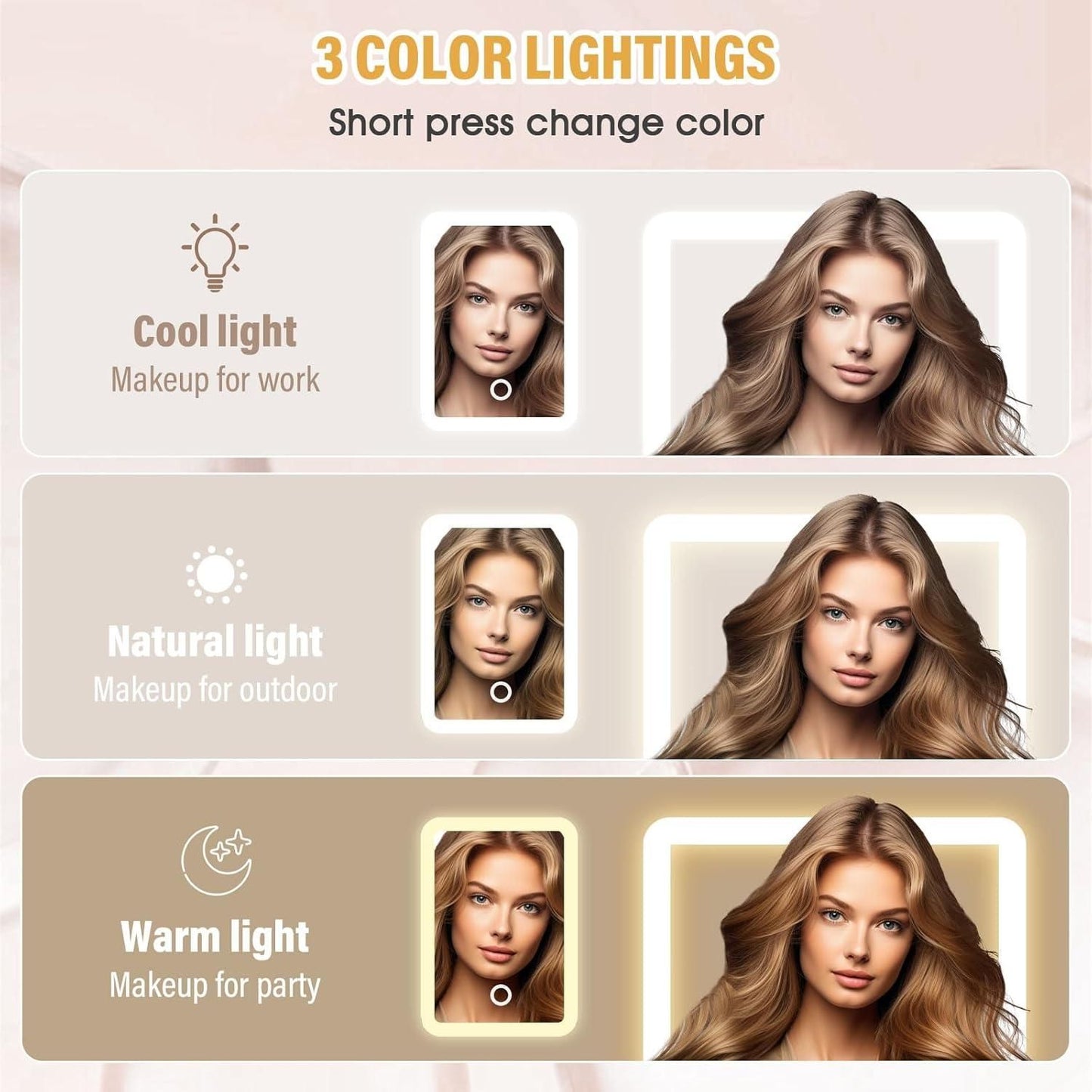 LED Mirror White Jewelry Box
