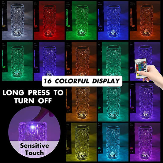 Rose Crystal Diamond Table Lamp (16 Color)